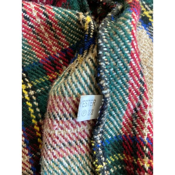 VLD Womens S/M Plaid Tartan Open-Front Shawl Vest With Black Outerwear - Picture 4 of 10